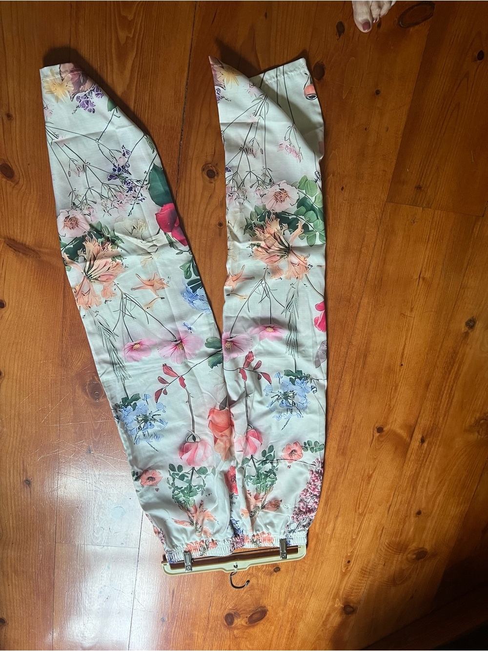 Floral Print Women’s Jeans - Light Mint Green